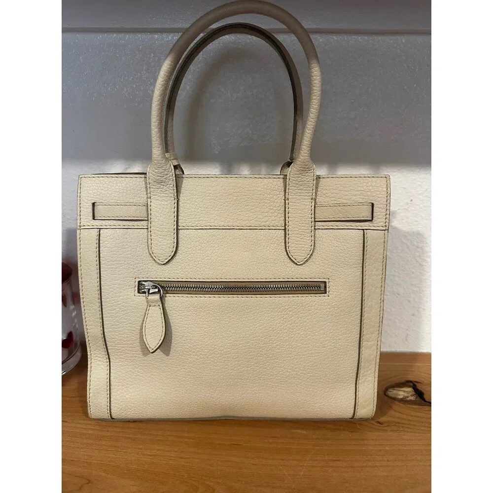 Dooney & Bourke East West Tassel Purse Bone EUC